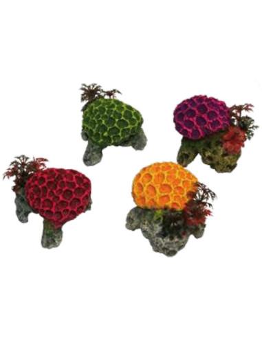 Corales pequeños con plantas Resina