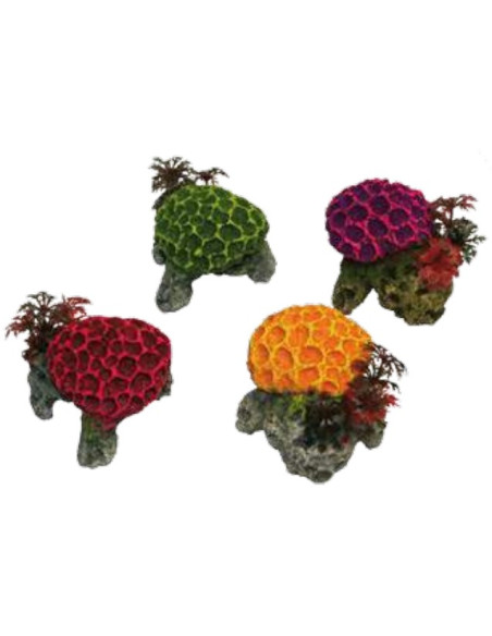 Corales pequeños con plantas Resina